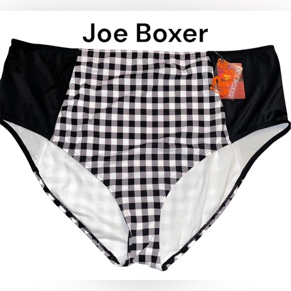 Joe Boxer Black and White Checkered Bikini Bottom - Picture 1 of 7